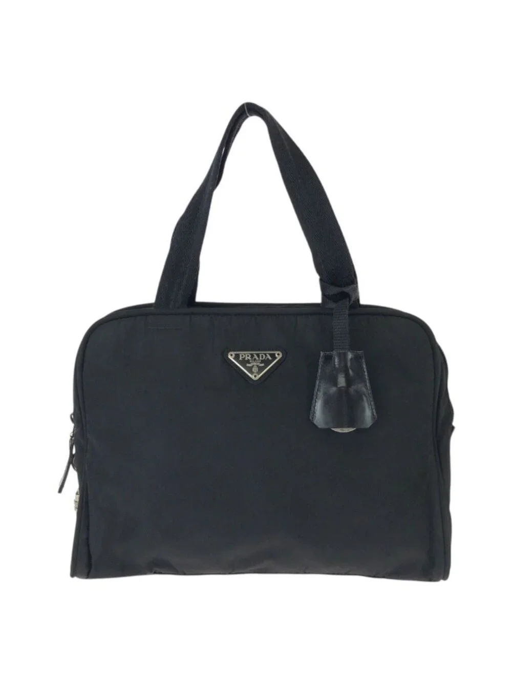 Prada Tessuto Black Silver Nylon Handbag